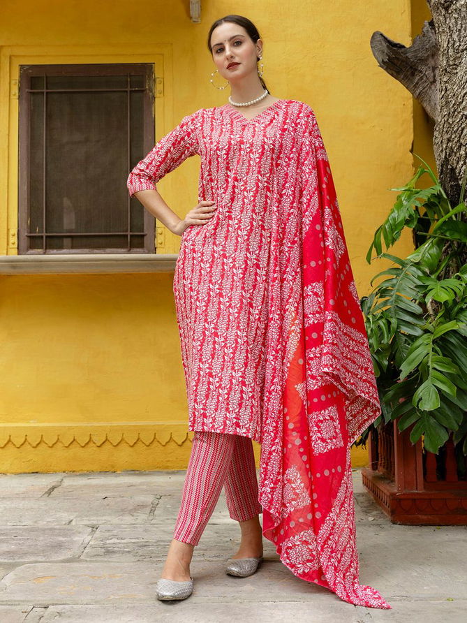 Omega Cotton Printed Kurti With Bottom Dupatta Wholesale Shop In Surat
